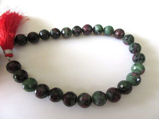 AAA Ruby Zoisite Faceted Round Beads, Ruby Zoisite Sphere Beads, 10mm 12mm Ruby Zoisite Beads, Natural Loose Ruby Zoisite13 Bead, GDS1096