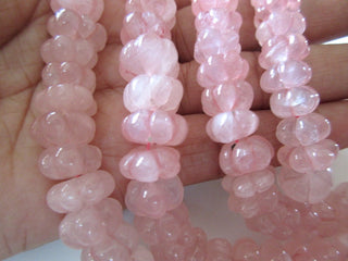 Natural Rose Quartz Carved Beads, Hand Carved Beads For Rose Quartz Jewelry, Gemstone Carving For Rose Quartz Necklace, GDS1099