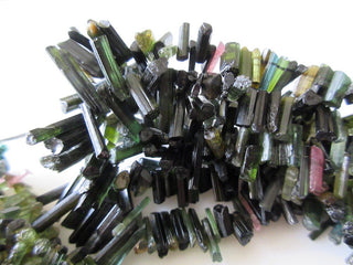 Raw Green Tourmaline Sticks, Natural Green Tourmaline Raw Crystal Sticks, 6mm to 16mm sticks, 18 Inch Strand, GDS1101