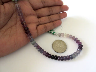 Purple Green Fluorite Faceted Rondelle Beads, Multi Fluorite Beads For Fluorite Necklace Fluorite Jewelry, 8 Inch Strand, GDS1102