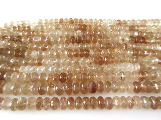 Imperial Copper Topaz Faceted Rondelle Beads, Natural Imperial Topaz Loose, 8mm Brown Topaz Rondelles For Imperial Topaz Jewelry, GDS1107