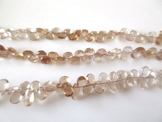 AAA Imperial Copper Topaz Faceted Heart Pear Onion Shaped Briolette Beads, Natural Brown Topaz 5mm Loose Briolettes, GDS1108