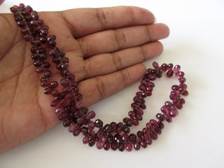 Rubellite Garnet Beads, Rubellite Garnet Faceted Tear Drop Briolette Beads, 6mm To 7mm Garnet Beads For Garnet Jewelry, GDS1109