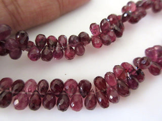 Rubellite Garnet Beads, Rubellite Garnet Faceted Tear Drop Briolette Beads, 6mm To 7mm Garnet Beads For Garnet Jewelry, GDS1109