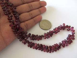 Rubellite Garnet Beads, Rubellite Garnet Faceted Tear Drop Briolette Beads, 6mm To 7mm Garnet Beads For Garnet Jewelry, GDS1109