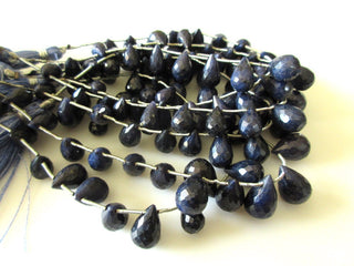 Blue Corundum Sapphire Teardrop Briolette Beads, Sapphire Faceted Teardrop Briolettes, 8-14mm & 9-16mm Beads, GDS1153