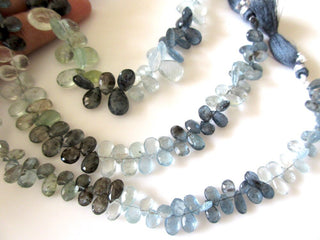 Moss Aquamarine Pear Shaped Briolette Beads, Moss Aquamarine Faceted Beads, 7mm/8mm/9-14mm Natural Moss Aquamarine Briolettes, GDS1167