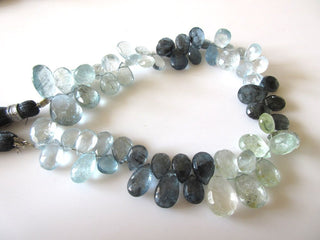 Moss Aquamarine Pear Shaped Briolette Beads, Moss Aquamarine Faceted Beads, 7mm/8mm/9-14mm Natural Moss Aquamarine Briolettes, GDS1167