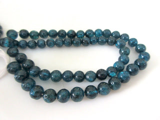 Blue Apatite Round Beads, Apatite Smooth Round Beads, 5mm 3mm Apatite Beads, 13 Inch Strand, Apatite Jewelry, Loose Apatite Beads, GDS1111