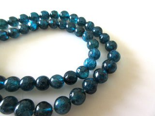 Blue Apatite Round Beads, Apatite Smooth Round Beads, 5mm 3mm Apatite Beads, 13 Inch Strand, Apatite Jewelry, Loose Apatite Beads, GDS1111