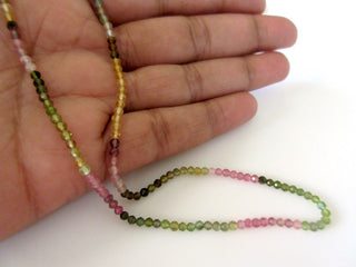 Tourmaline Rondelle Beads, Pink Tourmaline Beads, Green Tourmaline Beads, 2.5mm Faceted Multi Tourmaline Rondelles, 13 Inch Strand, GDS1112