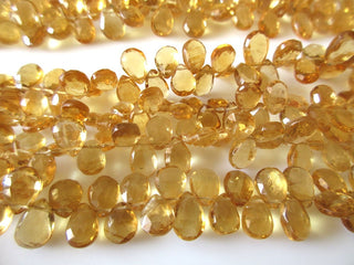 Natural Citrine Faceted Pear Shape briolette Beads, 8-9mm/9-10mm/10-13mm Citrine Pear Beads loose, GDS1170