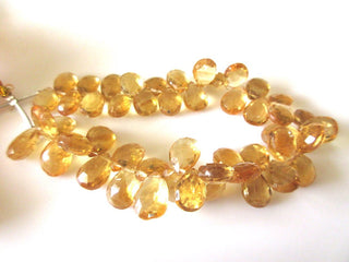 Natural Citrine Faceted Pear Shape briolette Beads, 8-9mm/9-10mm/10-13mm Citrine Pear Beads loose, GDS1170