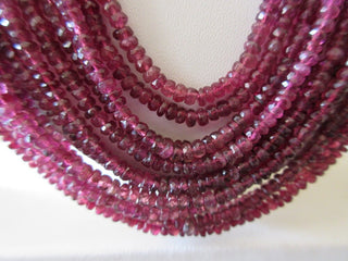 12 Strands Pink Tourmaline Layered Necklace, 2mm To 3mm Natural Ruby Color Pink Tourmaline Faceted Rondelle Multi Strand Necklace, GDS1172