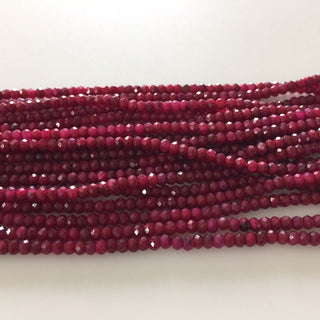 Tiny All 3mm Ruby Rondelle Beads, Faceted Ruby Rondelles, Natural Ruby Beads Loose,  13 Inch Strand, GDS1115