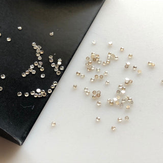 10 Pieces Tiny Rare 1mm/1.25mm/1.75mm/2mm Natural Clear Brown Cognac Champagne Color Calibrated Round Rose Cut Diamond Loose DDS581/2