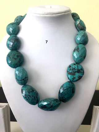 Natural Turquoise Oval Tumble Beads, Turquoise Nugget Beads, Faceted Turquoise beads, Turquoise Necklace, Turquoise Loose Beads, GDS1180