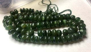 Natural Green Serpentine Rondelle Beads, Smooth Rondelle Beads, 7mm to 9.5mm Beads, 18 Inch Strand, GDS670