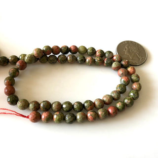 6.5mm Faceted Unakite Round Beads, Unakite Round Beads, Jasper Jewelry, 6mm Beads, 15 Inch Strand, GDS1190