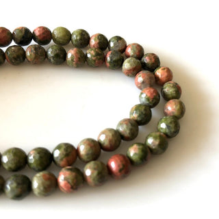 6.5mm Faceted Unakite Round Beads, Unakite Round Beads, Jasper Jewelry, 6mm Beads, 15 Inch Strand, GDS1190