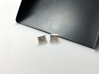 Tiny 0.28 CTW/3.1 MM Princess Cut Moissanite Diamond Matched Pairs, 2pc GH/VS2 Colorless Moissanite Matched Pair For Earrings/Ring MM140/9