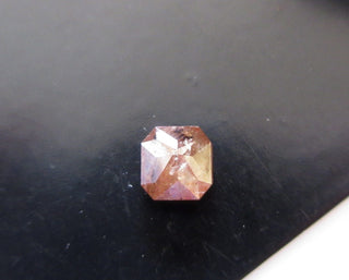 0.70CTW Clear Red Rose Cut Diamond Loose Cabochon, Faceted Asscher Cut Rose Cut Diamond, Natural Red Diamond Flat Back Rose Cut, DDS542/4