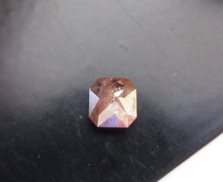 0.70CTW Clear Red Rose Cut Diamond Loose Cabochon, Faceted Asscher Cut Rose Cut Diamond, Natural Red Diamond Flat Back Rose Cut, DDS542/4