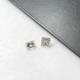 Tiny 0.28 CTW/3.1 MM Princess Cut Moissanite Diamond Matched Pairs, 2pc GH/VS2 Colorless Moissanite Matched Pair For Earrings/Ring MM140/9