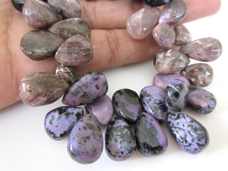 Charoite Pear Beads, Charoite Smooth Pear Shaped Briolette Beads, Natural Charoite Gemstone Beads, 10/12/15mm Chroite Beads, GDS1113