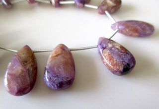 Charoite Pear Shaped Briolette Beads, Huge Charoite Smooth Pear Beads, Natural Charoite Gemstone Beads, 15-18mm/20-22mm/20-25mm, GDS1118