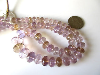 AAA Ametrine Faceted Rondelle Beads, Huge 8mm To 13mm Ametrine Beads, Ametrine Gemstone beads, Loose Natural Ametrine Beads, GDS1121
