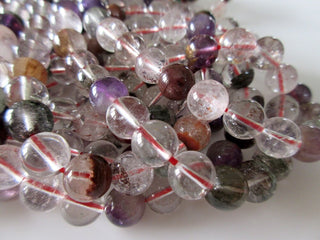 Super 7 Melody's Stone Smooth Round Beads, Natural Super Seven Smooth Round Beads Loose, 9.5mm Melody's Stone Round Beads, GDS1124