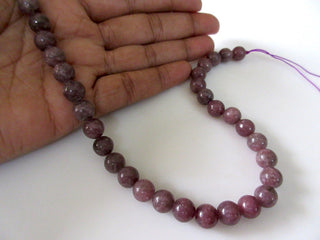 Lepidolite Smooth Round Beads, 8.5mm Lepidolite Beads, Loose Natural Lepidolite Gemstone Beads, 15 Inch Strand, GDS1131