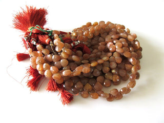 SunStone Faceted Heart Beads, Natural Sunstone Briolette Beads, Sunstone Heart Briolettes, Sunstone Loose Beads, 8mm Sunstone, 8", GDS1133