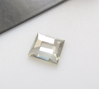 OOAK 0.75 CTW/7.1MM Clear White Loose Moissanite Rose Cut For Ring, Faceted Square Shape Flat Back Moissanite Loose Cabochon, MM89