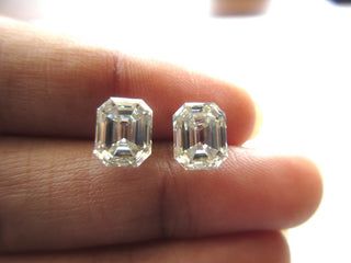 2.02 Ctw/8.4 MM Emerald Cut Moissanite Loose, Sold As 1pc/2pc Matched Pair GH/VS2 Colorless Moissanite Diamond For Earrings/Ring MM140/21