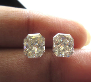1.50 Ctw/7.7 MM Radiant Cut Moissanite Loose, Sold As 1pc/2pc Matched Pair GH/VS2 Colorless Moissanite Diamond For Earrings/Ring MM140/22