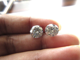 1.13 Ctw/6.8 MM Brilliant Cut Moissanite Loose, Sold As 1pc/2pc Matched Pair GH/VS2 Colorless Moissanite Diamond For Earrings/Ring MM140/15