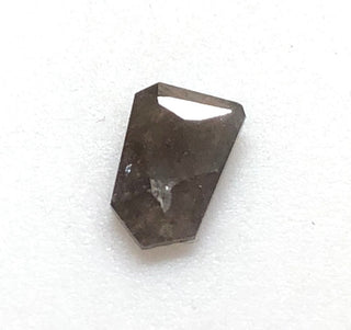 8 mm/0.85CTW Shield Shaped Grey Rose Cut Diamond Loose, Faceted Diamond Rose Cut, Natural Grey Rose Cut Diamond Cabochon, DDS543/4
