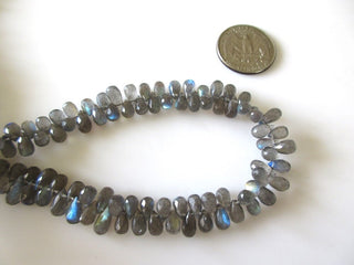 AAA Labradorite Briolette Beads, 8mm To 9mm Labradorite Tear Drop  Beads, labradorite Teardrop Faceted Stone, Labradorite Jewelry, GDS1140