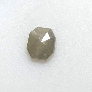 6.5mm/0.55CTW Shield Shaped Grey White Rose Cut Diamond Loose, Faceted Diamond Rose Cut, Natural Grey Rose Cut Diamond Cabochon, DDS543/5