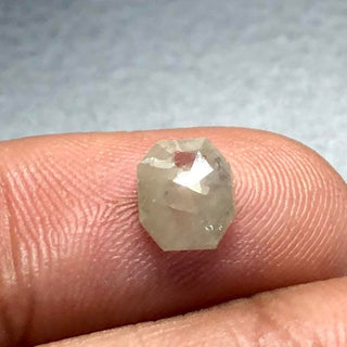 6.5mm/0.55CTW Shield Shaped Grey White Rose Cut Diamond Loose, Faceted Diamond Rose Cut, Natural Grey Rose Cut Diamond Cabochon, DDS543/5