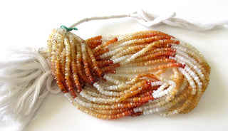 Mexican Fire Opal Beads, 2.5mm/4mm Mexican Fire Opal Faceted Rondelle Beads, Fire Opal Stone Jewelry, 13 Inch Strand, GDS1147