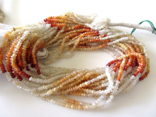 Mexican Fire Opal Beads, 2.5mm/4mm Mexican Fire Opal Faceted Rondelle Beads, Fire Opal Stone Jewelry, 13 Inch Strand, GDS1147