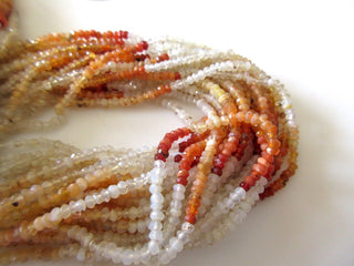 Mexican Fire Opal Beads, 2.5mm/4mm Mexican Fire Opal Faceted Rondelle Beads, Fire Opal Stone Jewelry, 13 Inch Strand, GDS1147