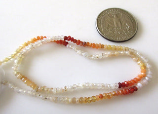 Mexican Fire Opal Beads, 2.5mm/4mm Mexican Fire Opal Faceted Rondelle Beads, Fire Opal Stone Jewelry, 13 Inch Strand, GDS1147