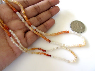 Mexican Fire Opal Beads, 2.5mm/4mm Mexican Fire Opal Faceted Rondelle Beads, Fire Opal Stone Jewelry, 13 Inch Strand, GDS1147