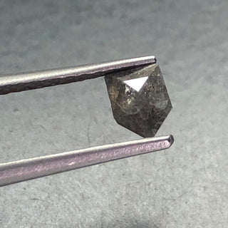 0.50CTW/6mm Grey Salt And Pepper Shield Shaped Rose Cut Diamond Loose Cabochon, Faceted Diamond Rose Cut Loose, DDS544/14