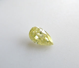 0.35CTW/6mm Pear Shaped Clear Yellow Brown Rose Cut Diamond Loose, Natural Yellow Full Cut Both Side Faceted Loose Diamond Ring, DDS563/4