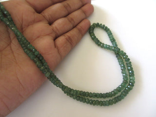 Natural Emerald Faceted Rondelle Beads, Faceted Emerald Beads, 3mm To 5mm Green Emerald Beads, Emerald Gemstone Beads, GDS1149